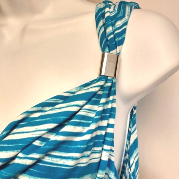 Calvin Klein Chevron Stripe Sleeveless Maxi Dress Size S - Picture 4 of 7